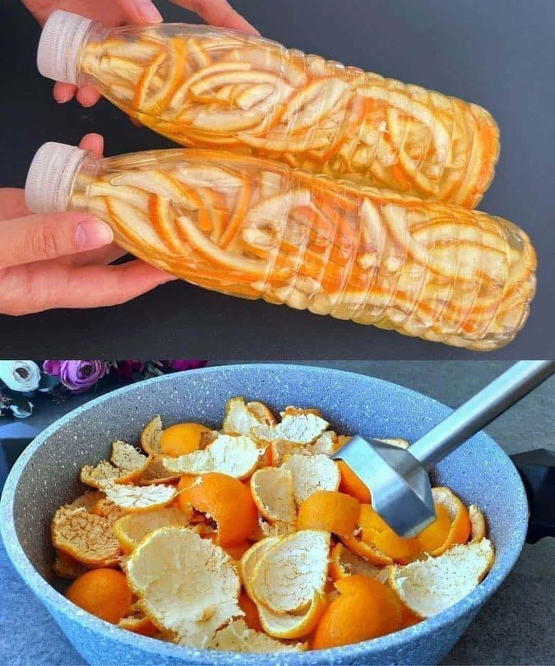 ne jetez plus vos ecorces dorange glissez les dans un bocal avec un peu de vinaigre elles sont de veritables tresors pour la maison