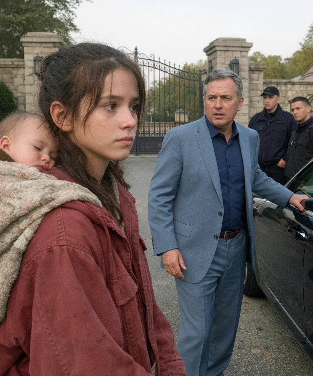 A Billionaire Was About to Ignore a Begging Girl at His Iron Gates — “Sir… Do You Need a Maid? My Baby Sister Hasn’t Eaten,” She Whispered — Yet One Faint Mark on Her Neck Stopped Him Cold and Revealed a Lost Family No Money Could Replace 25 ehna