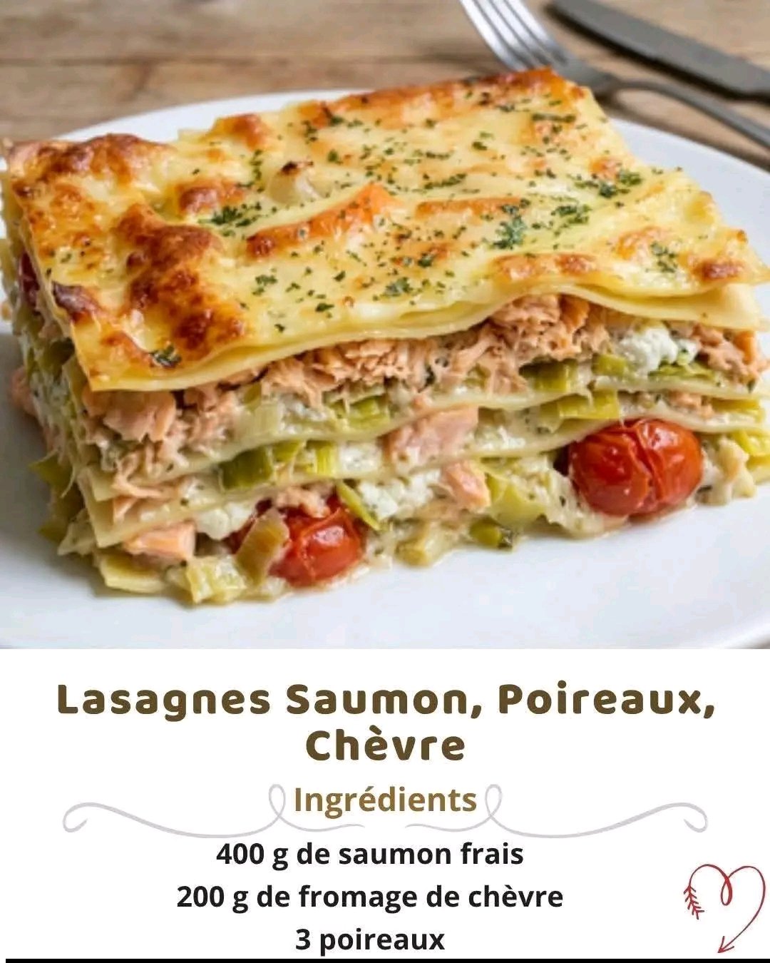Ces lasagnes au saumon, poireaux et chèvre sont un pur délice ! Crémeuses, fondantes et pleines de saveurs, elles feront craquer toute la famille. Qui aimerait une part de ce plat réconfortant ? ❤️️ Recette en premier commentaire 25 1781966640536